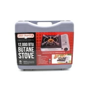 Chef Master 90235 Butane Countertop Stove 12,000 BTU, Professional Quality, Portable, with Carry Case, High Performance, Electronic Ignition, Brass Burner, Double Wind Guard, 1 Burner