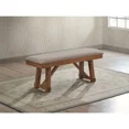 thumbnail image 3 of Farmhouse Style 6PC Dining Set, Wooden Dining Table w/ Double Extension Leaf, Dining Bench & Chair Set, Walnut Finish, 3 of 5