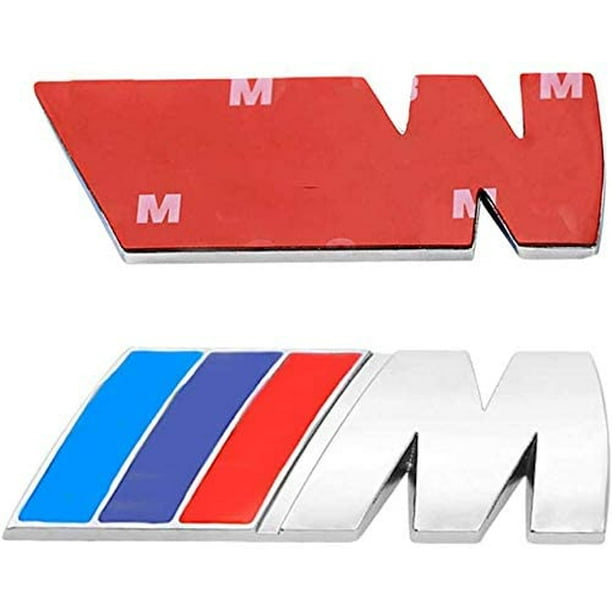 3pcs Fit BMW M Power Badge Métal Tricolore Emblème Autocollant, Voiture  Arrière Coffre Fender Côté Emblème Badge Autocollant Logo Compatible pour  Toutes Les Séries BMW 