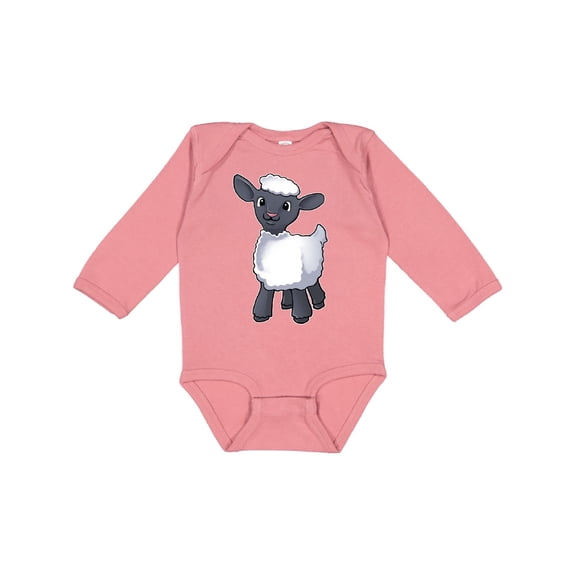 Inktastic Cute little lamb Boys or Girls Long Sleeve Baby Bodysuit