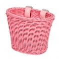 thumbnail image 3 of Almencla Kids Handlebar Bike Basket Imitation Rattan Handmade Basket Simple and Pink, 3 of 8