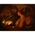 thumbnail image 3 of Giovanni Agostino Cassana 14x12 Black Modern Framed Museum Art Print Titled - Hens and Guinea Pigs (1718-1720), 3 of 5