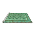 thumbnail image 2 of Ahgly Company Machine Washable Indoor Square Southwestern Turquoise Blue Country Area Rugs, 8' Square, 2 of 4