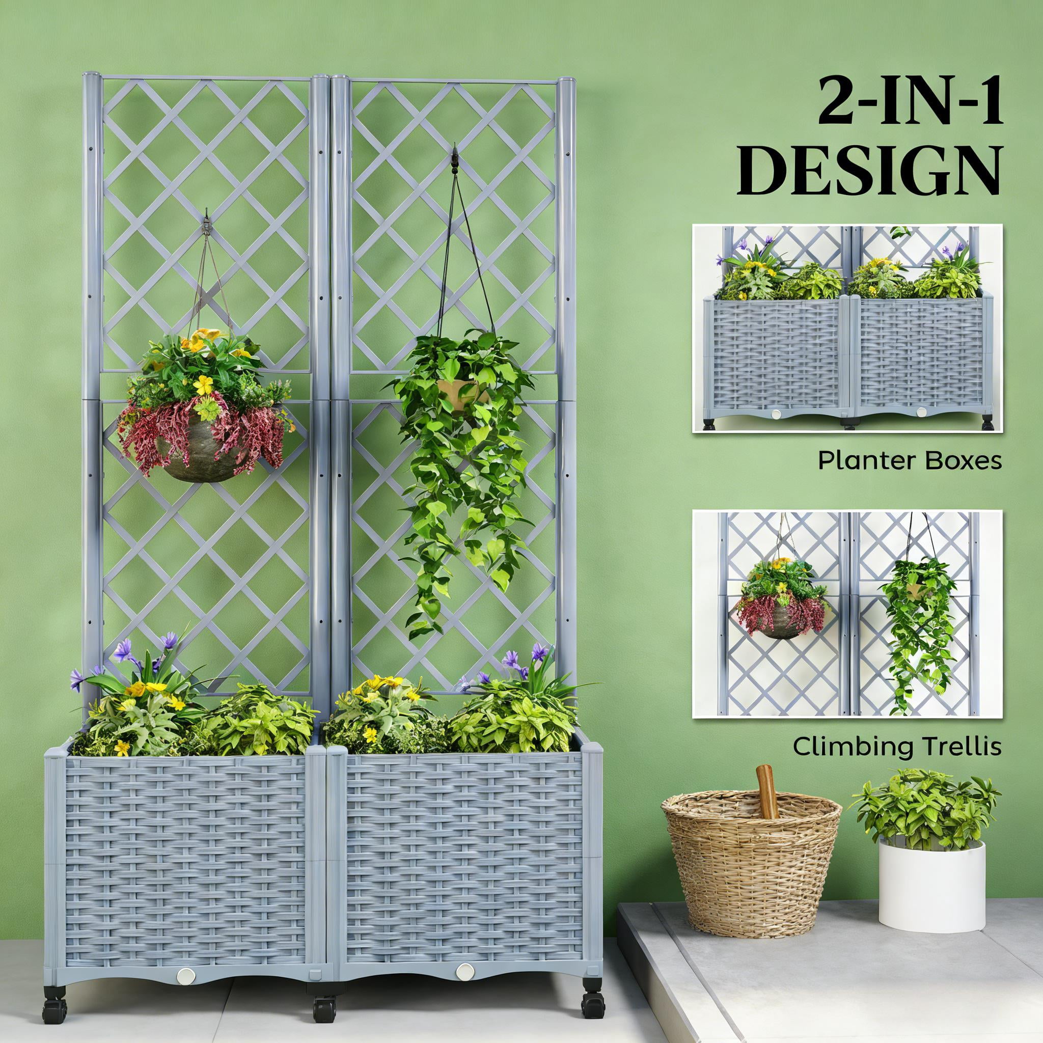 Mobile Raised Garden Bed Outdoor Planter Box
