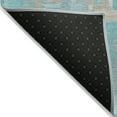 thumbnail image 4 of HomeRoots 589439 10 x 14 ft. Geometric Washable Indoor & Outdoor Rectangle Area Rug, Teal Blue, Aqua & Taupe, 4 of 5