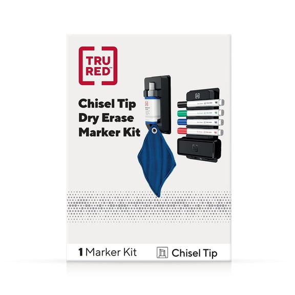 TRU RED Chisel Tip Dry Erase Kit Assorted Colors TR56940