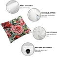 thumbnail image 6 of Fenyluxe Pink Red Rose Pillow Cover Retro Black Grey Leaves Garden Plants Decorative Pillow Cover Double Sides Print Modern Boho Polka Dot Throw Pillow Cover for Living Room Couch,Single Pack White, 6 of 7