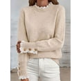 thumbnail image 5 of Female Fall Sweaters Lace Peplum Mock Neck Cozy Sweater Pullover Color S, 5 of 8