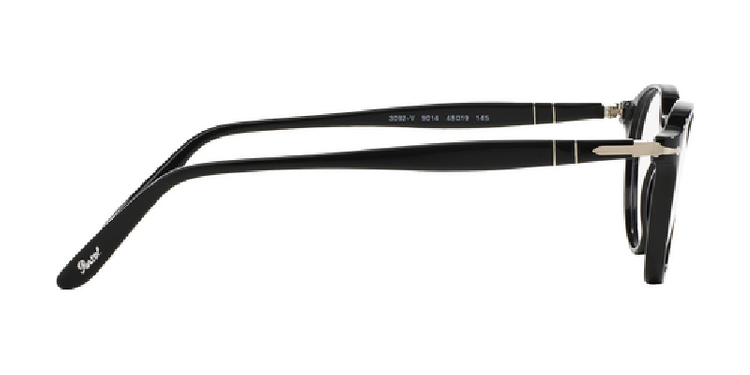 Persol Men's PO3092V 9014 50 Round Plastic Black Clear Eyeglasses 