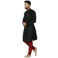 thumbnail image 6 of SKAVIJ Kurta Pajama Set for Men Jacquard Silk Wedding Dress Black M, 6 of 6