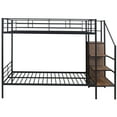 thumbnail image 3 of JERFIT Over Full Metal Bunk Bed with Lateral Storage Ladder and Wardrobe Black, 3 of 10