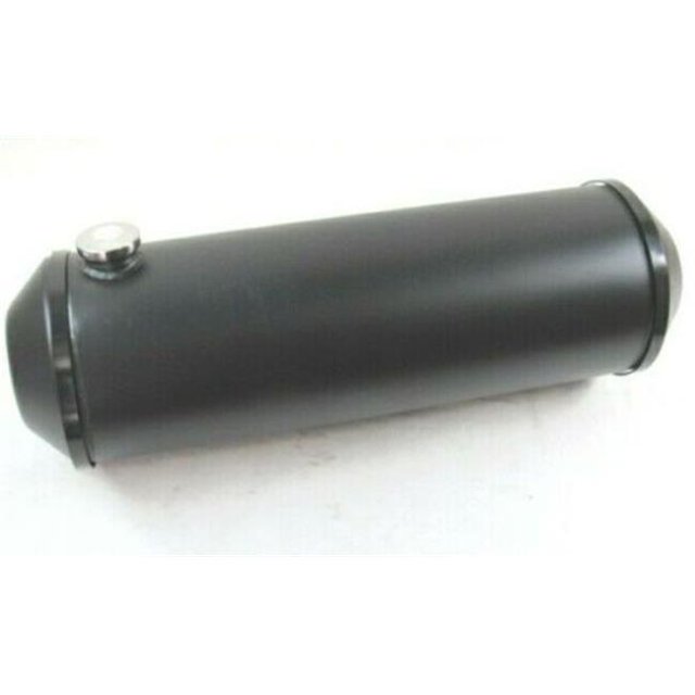 Réservoir de Carburant Rond en Aluminium Filé 10 x 33 Po & 11 gal avec Sortie Centrée, Noir