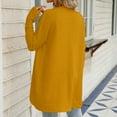 thumbnail image 4 of Long Cable Knitted Sweater Autumn Women Coat Solid Color Cardigan Pockets Round Neck Outwear Open Front Warm Pullover Fashion Loose Knitwear, 4 of 7