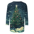 thumbnail image 4 of LEKWK Christmas Womens Tshirts Graphic Xmas Tree Crew Neck 3/4 Sleeve Tops Women's Funny Christmas Shirt Cute Womens Christmas Top, 4 of 5