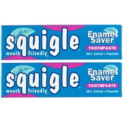 Squigle Enamel Saver Toothpaste, Canker Sore Treatment. Helps Prevent Cavities, Plaque, Tartar, Perioral Dermatitis, Chapped Lips, Bad Breath - 2 Pack