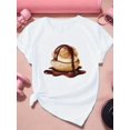 thumbnail image 2 of Women's Sports Tee - Sweet Indulgence Cream Puff Chocolate Design, Short Sleeve, Round Neck, 100% CoCamisetas para mujer, lindas camisetas con estampado gráfico, de manga corta, estilo casual, para ve, 2 of 8