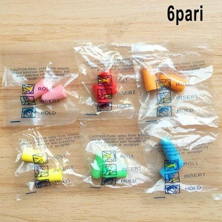 

6 Pairs of Soft Foam Earplugs Anti-Noise Work Sleep Swimming Study