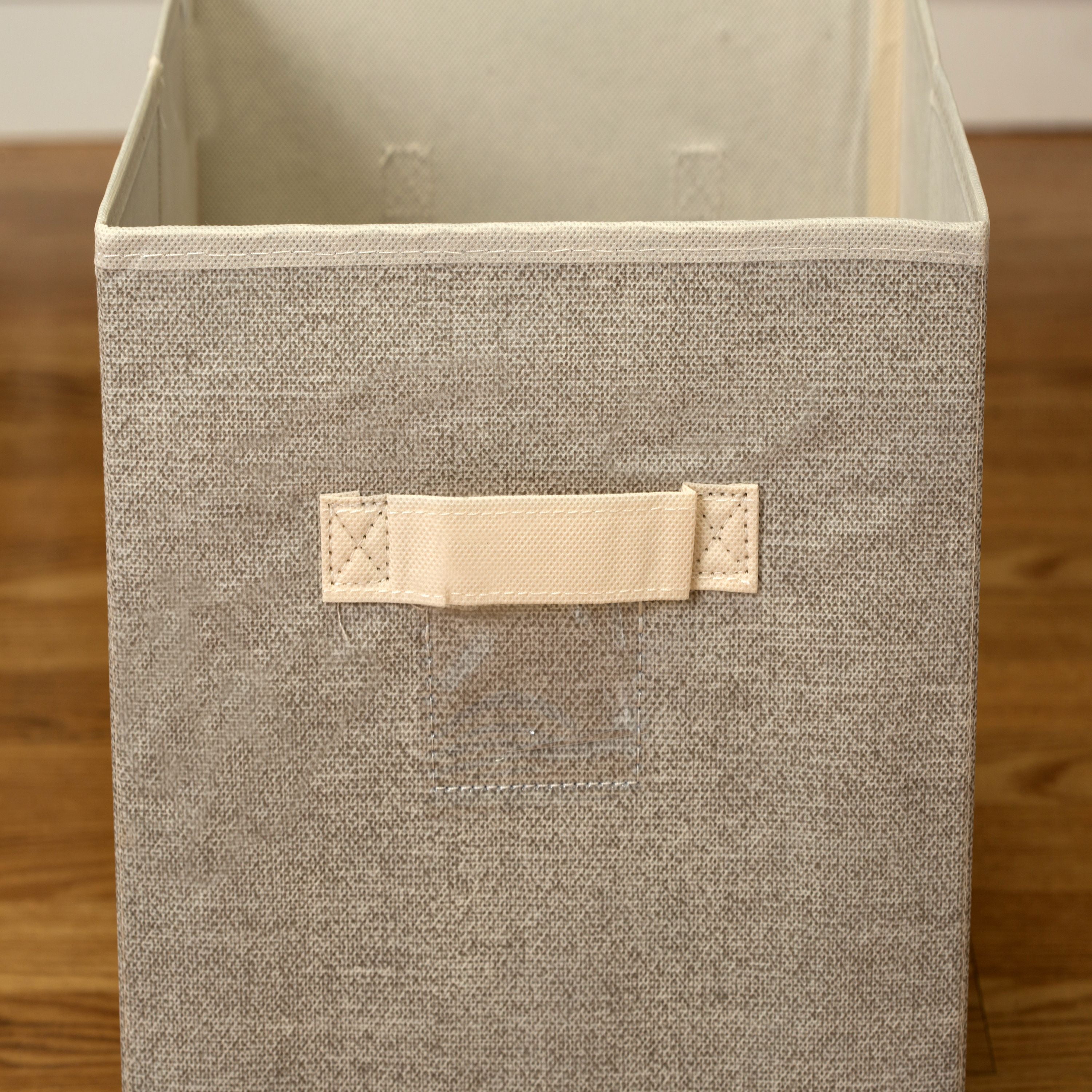 Simplify Collapsible Storage Cube, Beige, 6 Pack