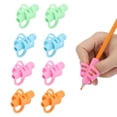 thumbnail image 1 of Uxcell 8Pcs 3 Fingers Handwriting Pencil Grippers, Pink, Light Blue, Green, Orange, 1 of 6