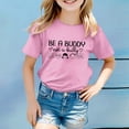 thumbnail image 2 of PMVFHDE Hauts Tendance pour Filles Manches Courtes T-Shirts Graphiques Mignons Mode Décontractée Respirante Imprimée Rose, 1-2 Ans, 2 of 4