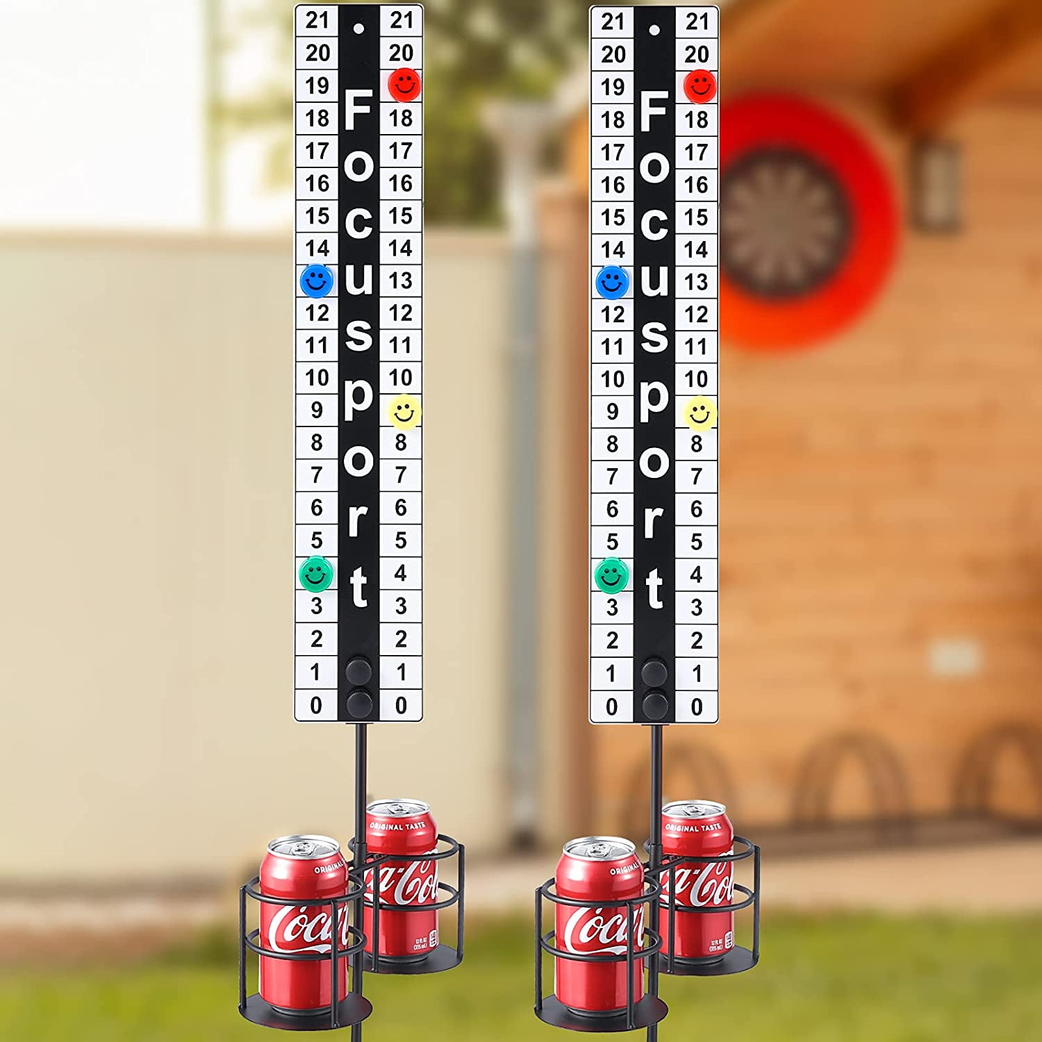 Focusport Cornhole Scoreboard With Drink Holder Metal Magnetic Score