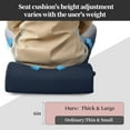 thumbnail image 5 of Extra Thick Chair Cushions, Office Chair Booster Seat Cushion to Raise Seat Height for Pain Relief,18 x 16 x 6 inch Non Slip Memory Foam Thick Cushion with Carry Handle（Navy Blue）, 5 of 14