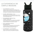 thumbnail image 2 of Simple Modern 18 oz Summit Water Bottle with Straw Lid - Gifts for Hydro Vacuum Insulated Tumbler Flask Double Wall Liter - 18/8 Stainless Steel Engraved: Lunar, 2 of 7
