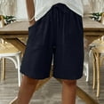 thumbnail image 2 of RotHome Womens Linen Shorts High Waisted Wide Leg Bermuda Length Casual Summer Drawstring Relaxed Fit Lightweight Breathable Flowy Comfortable with Pockets, 2 of 7
