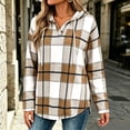 thumbnail image 4 of Hoodie for Women Long Sleeve Plaid Fall Winter Casual Sweatshirt Mid Length Drawstring Detail Relaxed Fit Stylish Everyday Sweatshirts, 4 of 10
