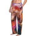 thumbnail image 3 of Kdxio Oil Paintings of Elephants Print Men's Sleep Pajama Pant Lounge Pants with Pockets, 3 of 8