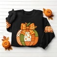 thumbnail image 5 of Ynynloco Women's Pumpkin Graphic with Bow Sweatshirts Crewneck Casual Fall Long Sleeve Tops, 5 of 7