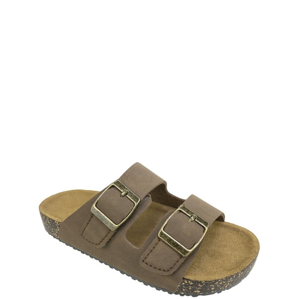 two buckle footbed sandals