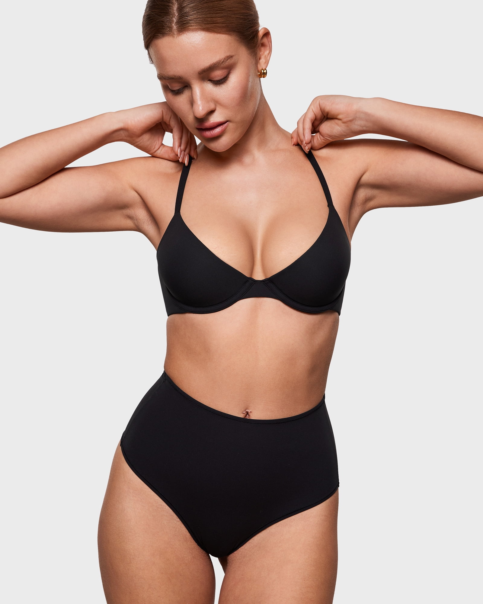 Women's Inbarely Plus Balconette Bra Lightly Padded Underwire Sexy Tshirt Demi Bras Supportive