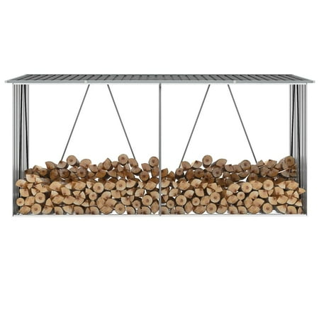 

Ferry Garden Log Storage Shed Galvanized Steel 129.9 x33.1 x59.8 GrayLog Rack & Carrier Accessories