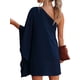thumbnail image 4 of SAYOO Vestido corto de fiesta de club de verano con manga de murciélago suelta de un hombro para mujer SAYOO  Sexy, 4 of 5