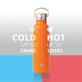 thumbnail image 6 of Elemental Classic Insulated Water Bottle, Leak Proof Thermos Water Bottle with Bamboo Lid and Metal Ring, Reusable Insulated Stainless Steel Water Bottle, 25oz - Orange, 6 of 9