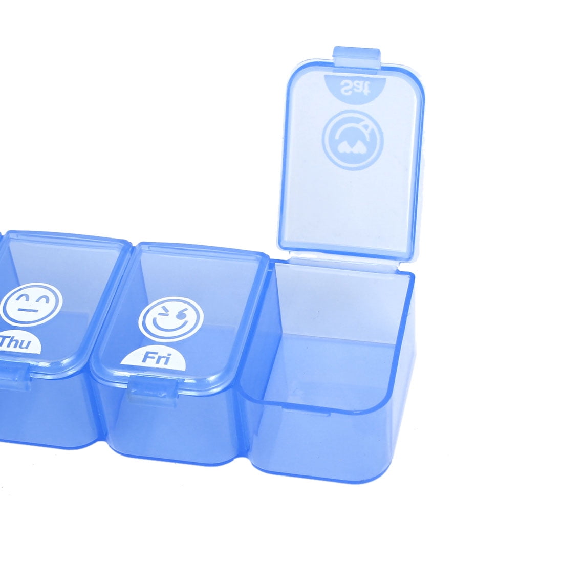 Plastic 7 Compartment Medicine Pill Storage Box Organizer Container