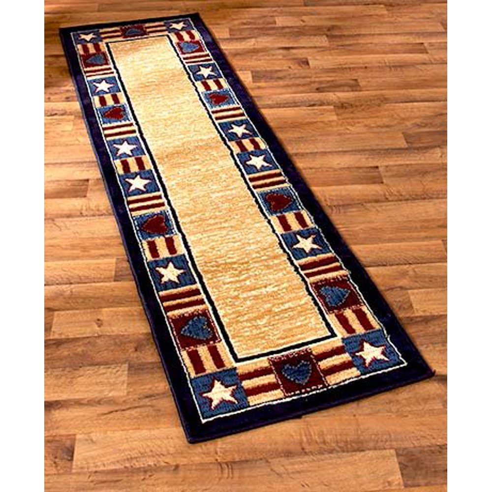 CountryThemed Rug Coordinates 23 x 88 Americana Runner