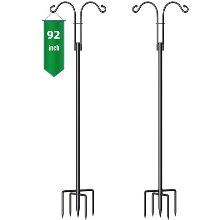 Durable Home Decor Garden Stake 5 Prong Shepherd Hook Adjustable Height