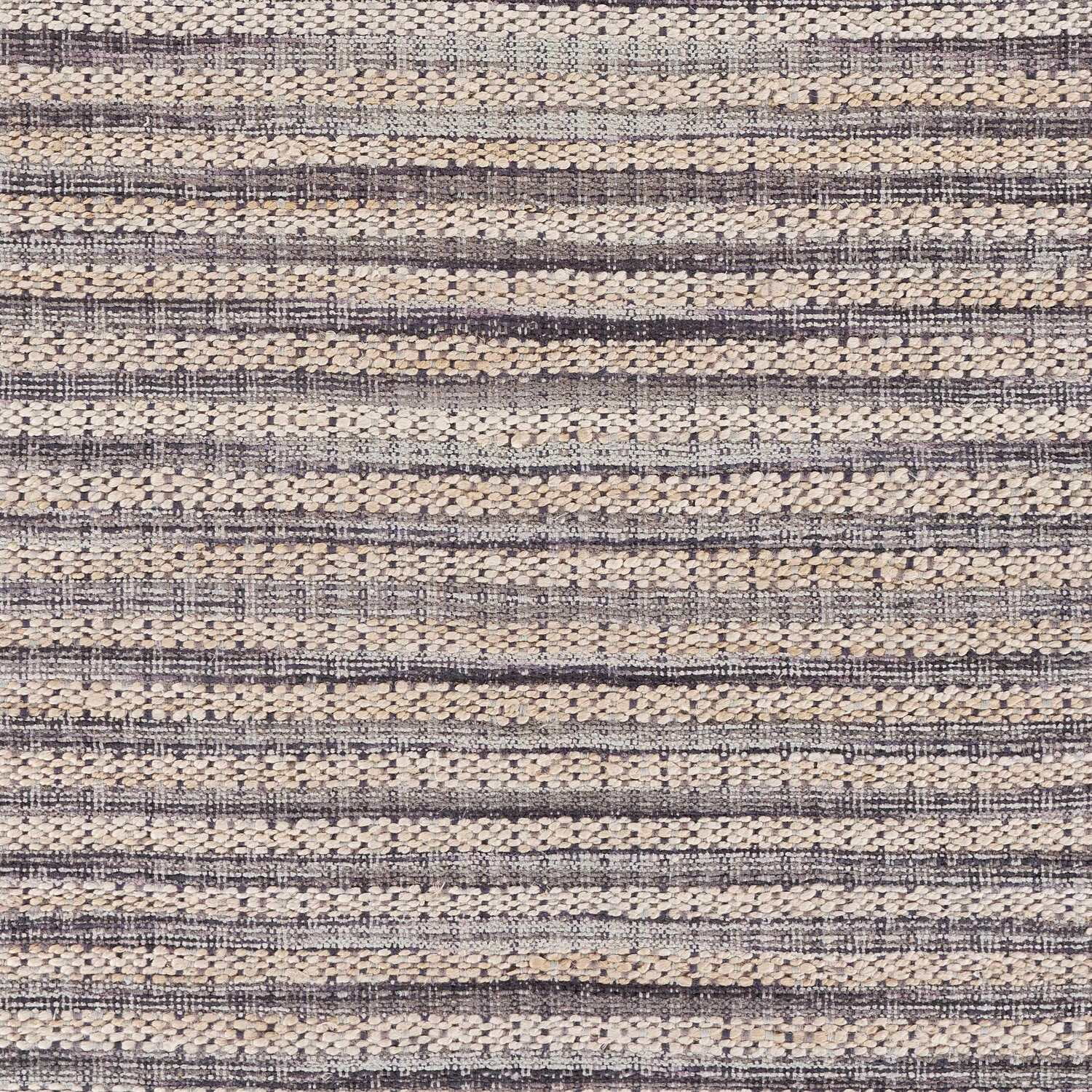 LR Home Blessy Drea Bleach & Brown Transitional Striped Jute Blend Area Rug, 9' x 12'