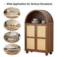 thumbnail image 2 of Wirrytor Arched Kitchen Storage Cabinet, Sideboard Buffet Cabinet with 2-Tier and 2 Doors, Walnut Sideboard, Kitchen Pantry Cabinet, Wooden Storage Cabinet for Living Room, 2 of 8