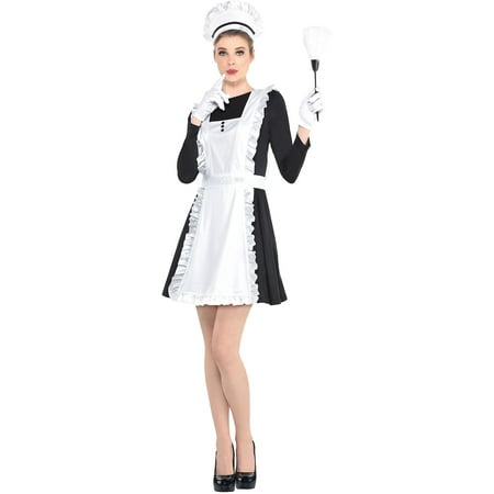 Party City Clue Mrs. White Costume Accessory Supplies for Adults, One Size, Includes Apron, Feather Duster, Headpiece