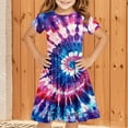 thumbnail image 3 of Hrsba Casual Dress for Girls,Toddler Kids Girls Cute Solid Color Print Short Sleeve Stretchy Dress A Line Dress,Kids Summer Dress,Multicolor ,4 Years, 3 of 4