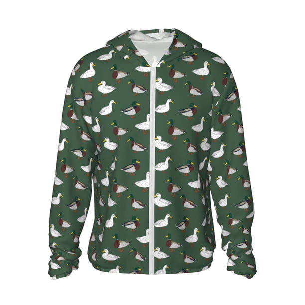 Balery Colorful Mallard Duck Sudadera ligera de manga larga con capucha y protección solar UPF 50+ para hombre y mujer, ideal para pesca y running-XX-Large