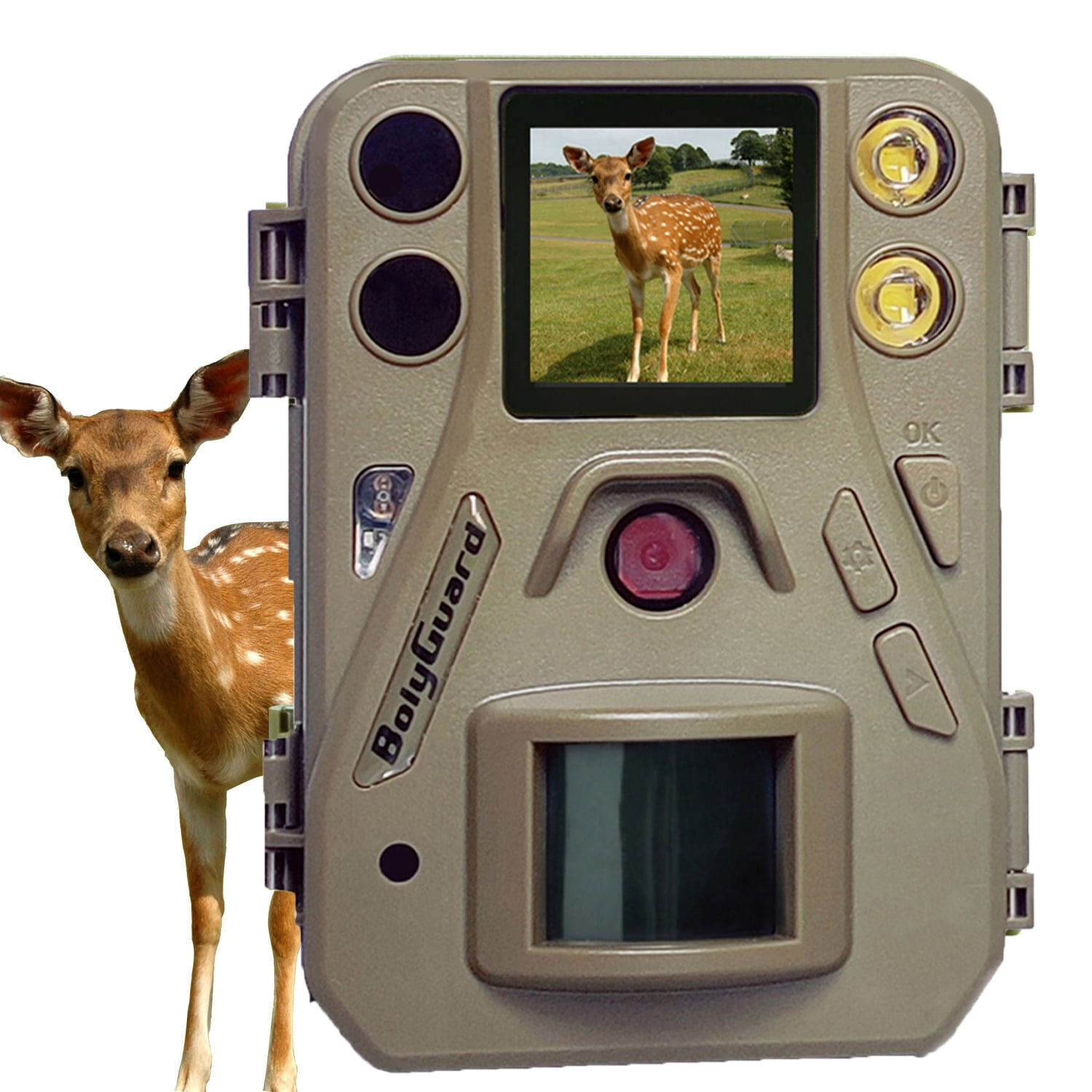 BOLY Hunting Game Camera, 37MP 4K with No Glow 940nm & White Flash Night Vision, IP66 Waterproof Trail Camera for Deer Hunting and Home Security
