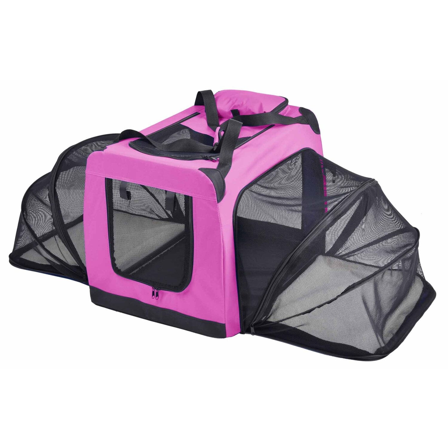 Pet Life ® 'Hounda Accordion' Metal Framed Soft-Folding Collapsible Dual-Sided Expandable Pet Dog Crate