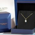 thumbnail image 5 of Gem Stone King 1.00 Ct White Created Sapphire 18K Yellow Gold Plated Silver Pendant With Chain, 5 of 6