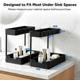 thumbnail image 2 of OVINESY Under Sink Organizer 2 Pack, Pull Out Drawer for Bathroom & Pantry Storage, Metal Frame Kitchen Organizer under Cabinet, Laundry Room Organization with Rust-Resistant Coating, Black, 2 of 9