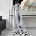 thumbnail image 6 of YDFCWX Sweat Pants for Girls Wide Leg Pants High Waisted Soft Stretchy Sweatpants with Pockets School Grey,8-9 Years, 6 of 8