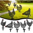 thumbnail image 1 of estatuas de jardín hechas a mano con decoración de pollos, figura de jardín, decoración de pollo acrílica hecha a mano, decoración de jardín al aire libre, patio trasero, regalos de recuerdo familiar, 1 of 5
